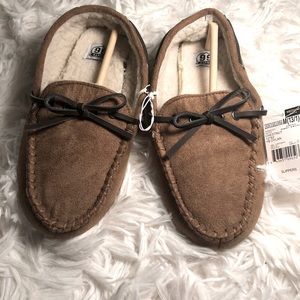 YOUTH CHESTNUT BROWN SLIPPERS MOCCASINS SIZE  13/1 ROUTE 66